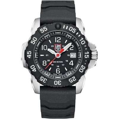 Luminox, Montre, Navy Seal Steel 3250 Series, Argent, Noir, (Montre de plongée, 45 mm) Luminox, Montre, Navy Seal Steel 3250 Series, Argent, Noir, (Montre de plongée, 45 mm)