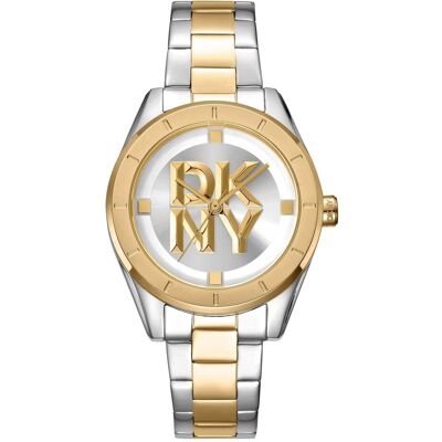 DKNY, Montre, Chambers Midi - DK1L016M0085, Argent, Or, (Horloge analogique, 34 mm) DKNY, Montre, Chambers Midi - DK1L016M0085, Argent, Or, (Horloge analogique, 34 mm)