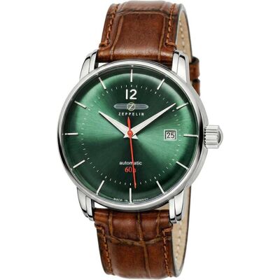 Zeppelin, Montre, LZ 120 Lac de Constance Automatic 8160-4, Marron, Argent, Vert, (Horloge analogique) Zeppelin, Montre, LZ 120 Lac de Constance Automatic 8160-4, Marron, Argent, Vert, (Horloge analogique)
