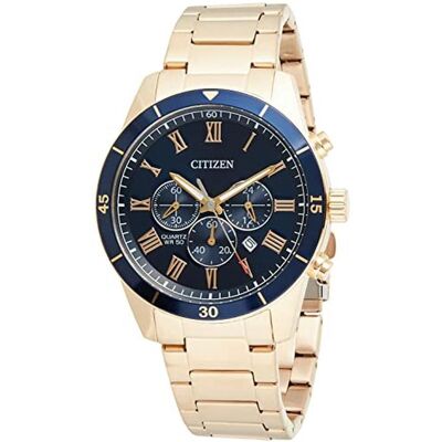 Citizen Montre, Cronografo al Quarzo Quadrante Blu, Or, (Chronographe, 44 mm) Citizen Montre, Cronografo al Quarzo Quadrante Blu, Or, (Chronographe, 44 mm)