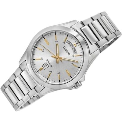 Casio Montre, Day Date, Argent, Blanc, (45 mm) Casio Montre, Day Date, Argent, Blanc, (45 mm)