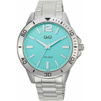 Q&Q, Montre, - Analog Watch Q28B-010PY, Argent, (Horloge analogique, 44 mm) Q&Q, Montre, - Analog Watch Q28B-010PY, Argent, (Horloge analogique, 44 mm)