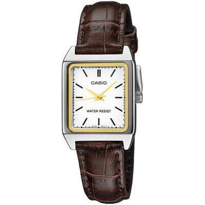 Casio Montre, LTP-V007L-7E2, Argent, Or, Blanc, Marron, (Horloge analogique) Casio Montre, LTP-V007L-7E2, Argent, Or, Blanc, Marron, (Horloge analogique)
