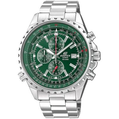 Casio Montre, Edifice, Argent, Vert, (Chronographe, Horloge analogique, 45.50 mm) Casio Montre, Edifice, Argent, Vert, (Chronographe, Horloge analogique, 45.50 mm)