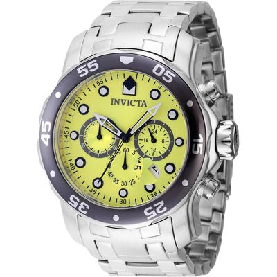 Invicta Montre, Pro Diver - 47561, Argent, Jaune, (Chronographe, 48 mm) Invicta Montre, Pro Diver - 47561, Argent, Jaune, (Chronographe, 48 mm)