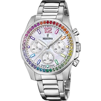 Festina, Montre, Boyfriend, Argent, (Chronographe, 38 mm) Festina, Montre, Boyfriend, Argent, (Chronographe, 38 mm)