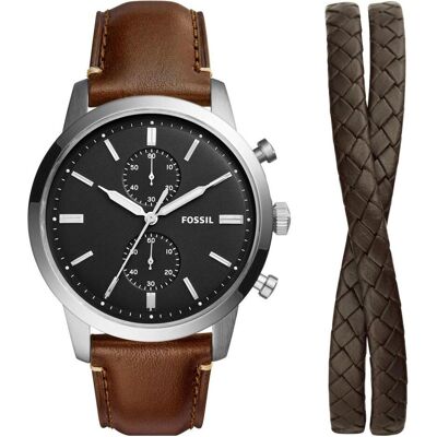 Fossil, Montre, Townsman, Marron, (Chronographe, 44 mm) Fossil, Montre, Townsman, Marron, (Chronographe, 44 mm)