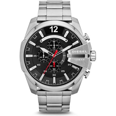 Diesel, Montre, Mega Chief, Argent, (Chronographe, Horloge analogique, 51 mm) Diesel, Montre, Mega Chief, Argent, (Chronographe, Horloge analogique, 51 mm)