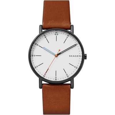 Skagen, Montre, Signature, Marron, Beige, Gris, Blanc, (Horloge analogique, 40 mm) Skagen, Montre, Signature, Marron, Beige, Gris, Blanc, (Horloge analogique, 40 mm)