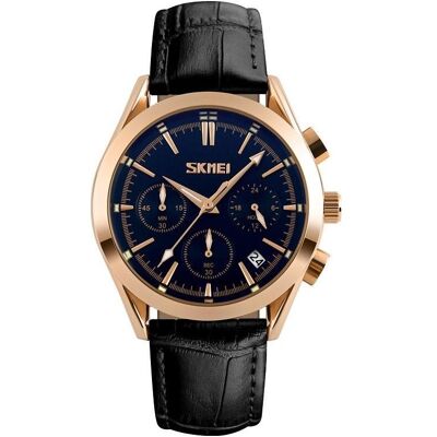 Skmei, Montre, 9127BK Herrenuhr + BOX, Cuivre, Noir, (Chronographe, 40.50 mm) Skmei, Montre, 9127BK Herrenuhr + BOX, Cuivre, Noir, (Chronographe, 40.50 mm)