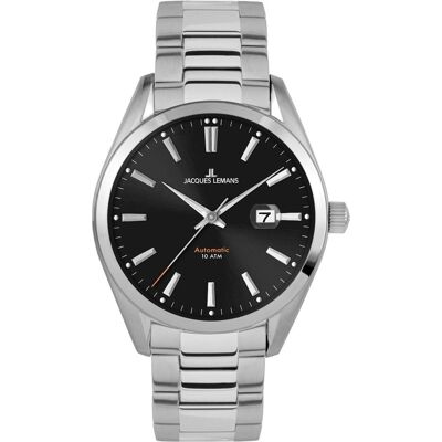 Jacques Lemans, Montre, Classic Derby Automatic, Argent, (Horloge analogique, 42 mm) Jacques Lemans, Montre, Classic Derby Automatic, Argent, (Horloge analogique, 42 mm)
