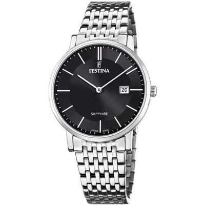 Festina, Montre, Fabriqué en Suisse, Argent, (Horloge analogique, 39 mm) Festina, Montre, Fabriqué en Suisse, Argent, (Horloge analogique, 39 mm)