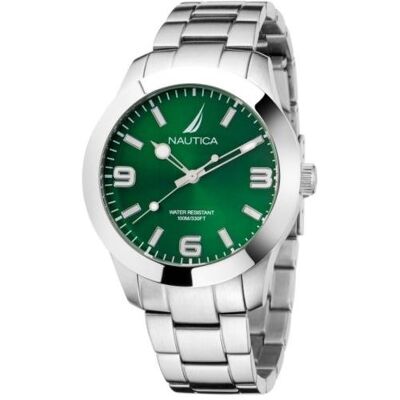Nautica, Montre, NAPPBF204, Argent, Vert, (Horloge analogique, 42 mm) Nautica, Montre, NAPPBF204, Argent, Vert, (Horloge analogique, 42 mm)