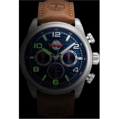 Timberland, Montre, Henniker Ii, Argent, Bleu, Marron, Turquoise, (Horloge analogique, 46 mm) Timberland, Montre, Henniker Ii, Argent, Bleu, Marron, Turquoise, (Horloge analogique, 46 mm)