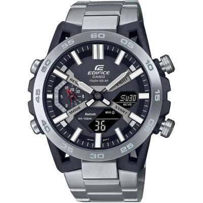 Casio Montre, ECB-2000D-1A, Argent, Noir, (Horloge analogique, Horloge numérique, 48 mm) Casio Montre, ECB-2000D-1A, Argent, Noir, (Horloge analogique, Horloge numérique, 48 mm)