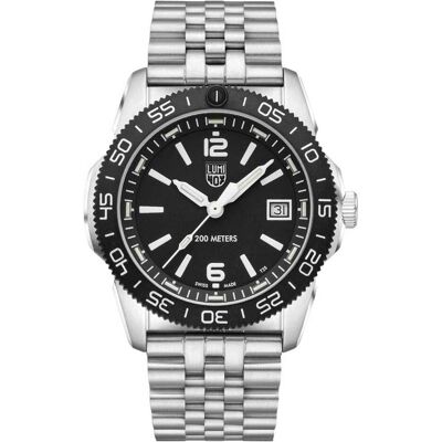 Luminox, Montre, PACIFIC DIVER 3120M SERIES, Argent, Noir, (Horloge analogique, Swiss Made, 39 mm) Luminox, Montre, PACIFIC DIVER 3120M SERIES, Argent, Noir, (Horloge analogique, Swiss Made, 39 mm)