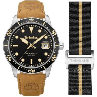 Timberland, Montre, Peatfield, Marron, Argent, Noir, (Horloge analogique, 44 mm) Timberland, Montre, Peatfield, Marron, Argent, Noir, (Horloge analogique, 44 mm)