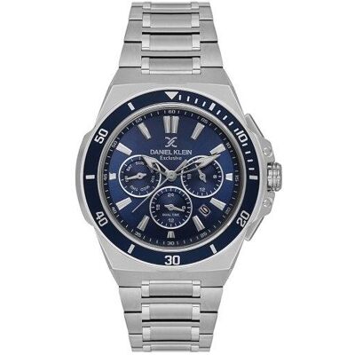 Daniel Klein, Montre, DK.1.14226-2, Bleu, Argent, Noir, Marron, (Horloge analogique, 42 mm) Daniel Klein, Montre, DK.1.14226-2, Bleu, Argent, Noir, Marron, (Horloge analogique, 42 mm)