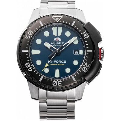 Orient, Montre, Sport M-Force - RA-AC0L07L00B, Noir, Argent, Bleu, Vert, (Horloge analogique, 47 mm) Orient, Montre, Sport M-Force - RA-AC0L07L00B, Noir, Argent, Bleu, Vert, (Horloge analogique, 47 mm)