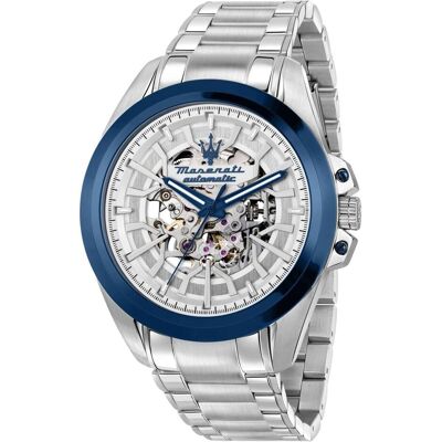 Maserati, Montre, Traguardo, Argent, (Horloge analogique, 43 mm) Maserati, Montre, Traguardo, Argent, (Horloge analogique, 43 mm)