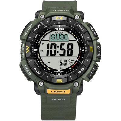 Casio Montre, Pro-Trek - PRG-340-3ER, Gris, Vert, (Horloge numérique, 51.70 mm) Casio Montre, Pro-Trek - PRG-340-3ER, Gris, Vert, (Horloge numérique, 51.70 mm)