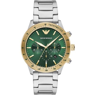 Giorgio Armani Emporio Armani, Montre, Mario, Argent, (Chronographe, 43 mm) Giorgio Armani Emporio Armani, Montre, Mario, Argent, (Chronographe, 43 mm)