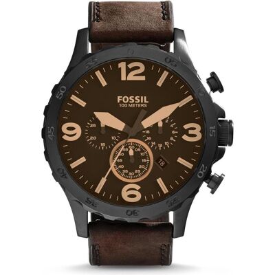 Fossil, Montre, Nate, Noir, (Chronographe, Horloge analogique, 50 mm) Fossil, Montre, Nate, Noir, (Chronographe, Horloge analogique, 50 mm)