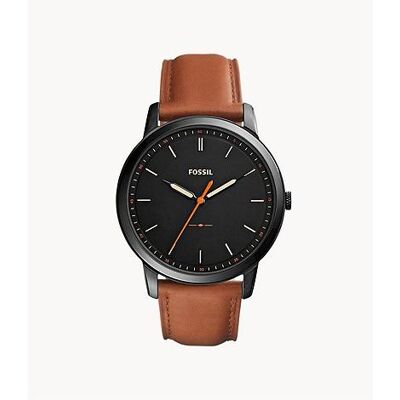 Fossil, Montre, The Minimalist, Multicolore, Noir, Marron, (Horloge analogique, 44 mm) Fossil, Montre, The Minimalist, Multicolore, Noir, Marron, (Horloge analogique, 44 mm)