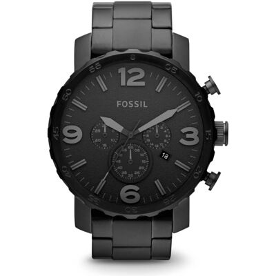 Fossil, Montre, Nate, Noir, (Chronographe, Horloge analogique, 50 mm) Fossil, Montre, Nate, Noir, (Chronographe, Horloge analogique, 50 mm)
