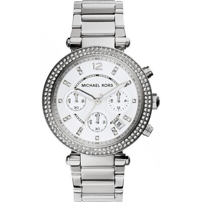 Michael Kors, Montre, Parker, Argent, (Chronographe, 39 mm) Michael Kors, Montre, Parker, Argent, (Chronographe, 39 mm)