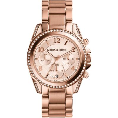 Michael Kors, Montre, Blair, Rose, (Chronographe, Horloge analogique, Montre avec pierre précieuse, 40 mm) Michael Kors, Montre, Blair, Rose, (Chronographe, Horloge analogique, Montre avec pierre précieuse, 40 mm)