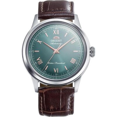 Orient, Montre, Bambino RA-BB0001E30B, Vert, Marron, Argent, (Horloge analogique, 38 mm) Orient, Montre, Bambino RA-BB0001E30B, Vert, Marron, Argent, (Horloge analogique, 38 mm)