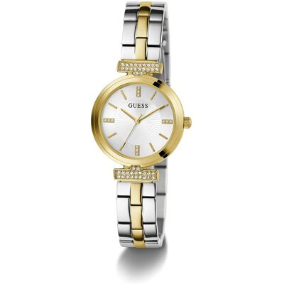 Guess, Montre, P SLV CS W/ P GLD TOP PART W/ CYRS / SUN SLV DL / P SLV & GLD BRCT Montre-bracelet, Multicolore, (28 mm) Guess, Montre, P SLV CS W/ P GLD TOP PART W/ CYRS / SUN SLV DL / P SLV & GLD BRCT Montre-bracelet, Multicolore, (28 mm)