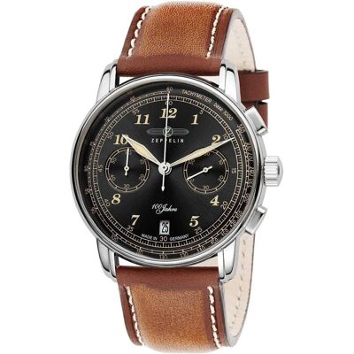 Zeppelin, Montre, 100 ans de, Marron, (Chronographe, 42 mm) Zeppelin, Montre, 100 ans de, Marron, (Chronographe, 42 mm)