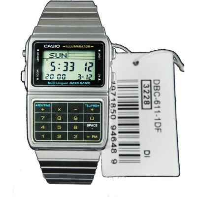 Casio Montre, Base de données, Noir, Argent, (Horloge numérique, 33 mm) Casio Montre, Base de données, Noir, Argent, (Horloge numérique, 33 mm)