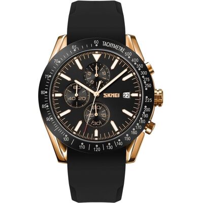 Skmei, Montre, 9253PRGBK Herrenuhr + BOX, Noir, Cuivre, (Chronographe, Horloge analogique, 45 mm) Skmei, Montre, 9253PRGBK Herrenuhr + BOX, Noir, Cuivre, (Chronographe, Horloge analogique, 45 mm)