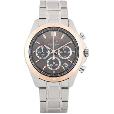 Seiko Montre, Spirit SBTR026, Argent, Or, Rose, (Chronographe, Horloge analogique, 41 mm) Seiko Montre, Spirit SBTR026, Argent, Or, Rose, (Chronographe, Horloge analogique, 41 mm)