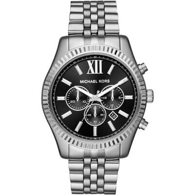 Michael Kors, Montre, Lexington, Argent, (Chronographe, 45 mm) Michael Kors, Montre, Lexington, Argent, (Chronographe, 45 mm)