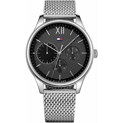 Tommy Hilfiger, Montre, Damon, Argent, (Horloge analogique, 44 mm) Tommy Hilfiger, Montre, Damon, Argent, (Horloge analogique, 44 mm)