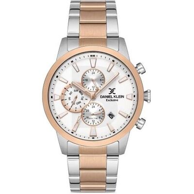 Daniel Klein, Montre, DK.1.12872-4, Rose, Argent, (Horloge analogique, 42 mm) Daniel Klein, Montre, DK.1.12872-4, Rose, Argent, (Horloge analogique, 42 mm)
