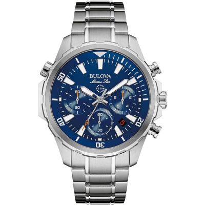 Bulova, Montre, 96B256 Marine Star Chronographe 43mm 10ATM, Argent, (Chronographe, 43 mm) Bulova, Montre, 96B256 Marine Star Chronographe 43mm 10ATM, Argent, (Chronographe, 43 mm)