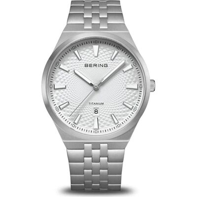 Bering, Montre, 16141-704 Herrenuhr Titanium 41mm 10ATM, Gris, Blanc, (Horloge analogique, 41 mm) Bering, Montre, 16141-704 Herrenuhr Titanium 41mm 10ATM, Gris, Blanc, (Horloge analogique, 41 mm)