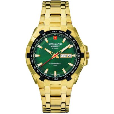 Swiss Alpine Military, Montre, 7043.1114 Day-Date 42mm 10ATM, Or, (Horloge analogique, 42 mm) Swiss Alpine Military, Montre, 7043.1114 Day-Date 42mm 10ATM, Or, (Horloge analogique, 42 mm)