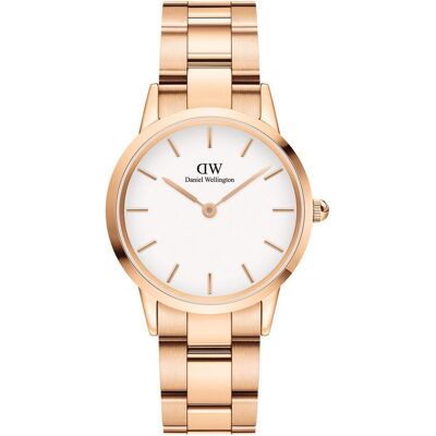 Daniel Wellington, Montre, Lien iconique blanc or rose (32 mm), Rose, (Horloge analogique, 32 mm) Daniel Wellington, Montre, Lien iconique blanc or rose (32 mm), Rose, (Horloge analogique, 32 mm)