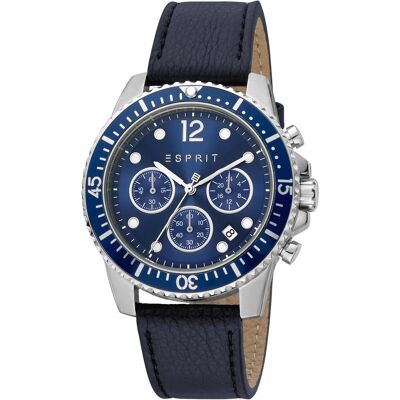 Esprit, Montre, ES1G373L0025, Gris, Argent, Bleu, (Chronographe, 42 mm) Esprit, Montre, ES1G373L0025, Gris, Argent, Bleu, (Chronographe, 42 mm)
