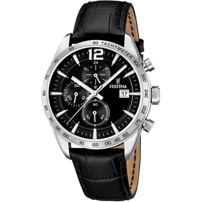 Festina, Montre, Timeless, Argent, (Chronographe, Horloge analogique, 43.50 mm) Festina, Montre, Timeless, Argent, (Chronographe, Horloge analogique, 43.50 mm)