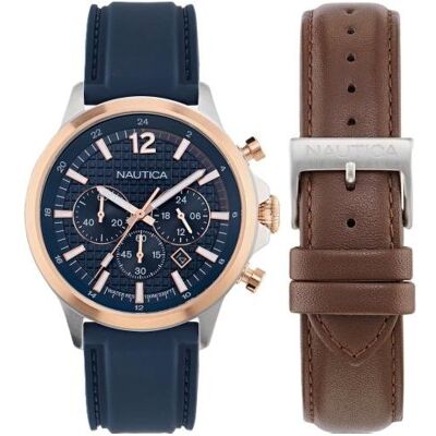 Nautica, Montre, NAPBOF411, Argent, (Horloge analogique) Nautica, Montre, NAPBOF411, Argent, (Horloge analogique)