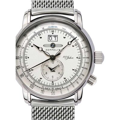 Zeppelin, Montre, 100 ans 7640M-1, Argent, (Horloge analogique, 42 mm) Zeppelin, Montre, 100 ans 7640M-1, Argent, (Horloge analogique, 42 mm)