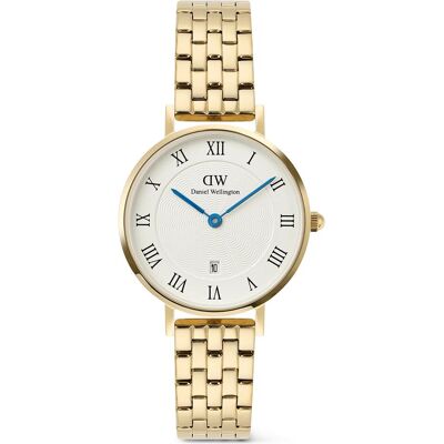 Daniel Wellington, Montre, - Petite 28 Roman Numerals Date 5-Link White Gold DW00100857, Blanc, (28 mm) Daniel Wellington, Montre, - Petite 28 Roman Numerals Date 5-Link White Gold DW00100857, Blanc, (28 mm)