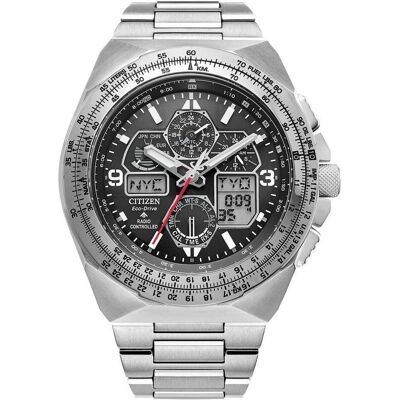 Citizen Montre, Promaster Skyhawk A-T Cronografo, Argent, (Chronographe, Horloge radio-pilotée, 46 mm) Citizen Montre, Promaster Skyhawk A-T Cronografo, Argent, (Chronographe, Horloge radio-pilotée, 46 mm)